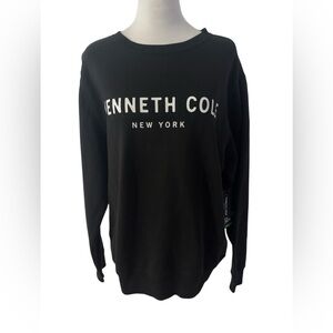 New! Kenneth Cole Black Crewneck Sweatshirt organic cotton blend size medium